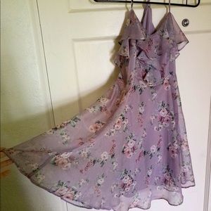 Purpel Floral above knee Dress size s